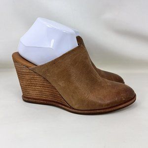 Kork-Ease Lanka Brown Leather Wedge Mules Women’s Size 9.5 M